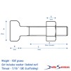 T Bolt Set, 7/16' Nut & Washer for Scaffold Fittings (Box of 100)
